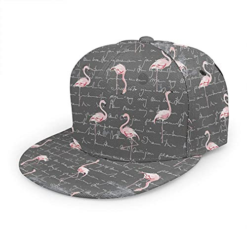 Oaieltj Unisex Baseball Cap Herren Damen Einstellbare Snapback Trucker Hat Mode Hip-Hop Baseball Cap, Pink Flamingo Buchstabe, One size