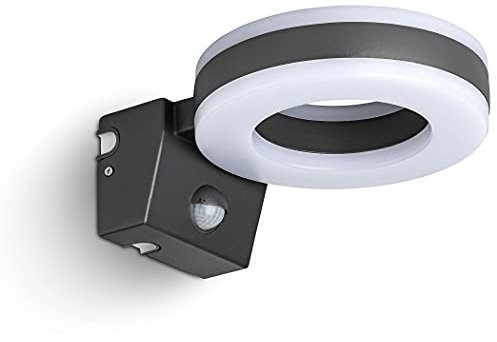 SEBSON® LED Aussenleuchte mit Bewegungsmelder IP65, Wandleuchte anthrazit 20W 1340lm kaltweiß 6000K Außenwandleuchte up down, Sensor 9m / 140°