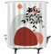 Ulticool - Rideau de Douche - Soleil Montagne Abstrait Bohème Naturel Bohème - 180 x 200 cm - Anti Moisissure - Lavable - Imperméable - avec 12 Anneaux - Rouge Orangé Vert
