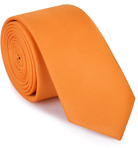 URAQT Herren Krawatten, Klassische Schmale Krawatte 6 cm für Herren, Elegant Hochzeit Krawatte für Büro oder Festliche Veranstaltunge(Orange)