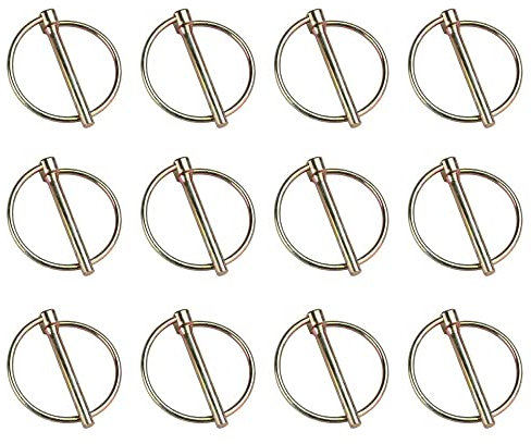 12 Stück Klappsplinte, Klappstecker Splinte Klappbolzen, 4,5mm x 40mm, Verzinkt, für Bauernhof, Traktoren, Lastwagen Klappstecker