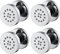 YRUIIA Jets Latéraux Chromé Jet de Corps en Laiton Réglables Pulvérisation de Buse Ronde Mural Jets de Massage Douche pour Accessoires de Salle de Bain, 50x50mm,4 Pack