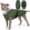 Hundemantel Fleece Winter, Warm Hunde Jacke Weste Hunde Mantel Winddicht Outdoor Hundemantel für Große Hunde Anzug Winter(Armeegrün, 2XL)