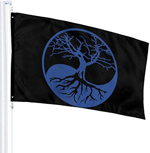 Flagge 3 x 5 Yin-Yang-Baum des Lebens, 100% Polyester, einlagige, durchscheinende Flaggen, 90 x 150 cm