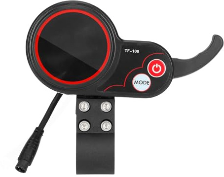 Elektroroller Daumendrücker Tachometer mit LCD Display, 2 in 1 TF - 100 LCD Display Meter Finger Gas, Wasserdichter Stecker für KUGOO M4 Pro Parts Elektroroller 36-48 V (6 PIN)