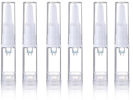 Tuxiaobu Airless-Pumpgläser, Reiseflaschen-Set, leer, nachfüllbarer Kosmetikbehälter, Spender für Augen-, Gesichtscreme, Lotion, Hautpflege-Serum, 5 ml