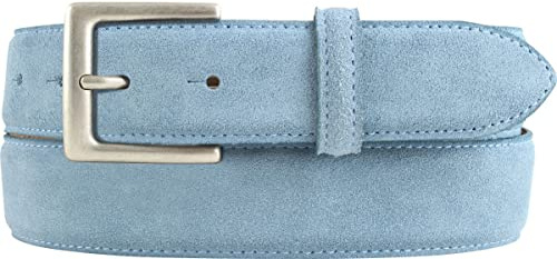 BELTINGER Gürtel aus Veloursleder 3,5 cm | Velour-Ledergürtel für Herren 35mm | Wildleder-Gürtel mit antik-silber Gürtelschließe