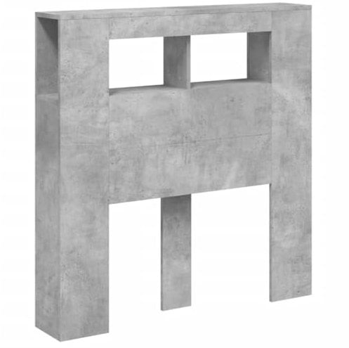 vidaXL Tête de Lit à LED, Tête de Cadre de Lit, Accessoire de Lit Simple, Meuble de Chambre à Coucher Maison Intérieur, Gris Béton 100x18,5x103,5cm Bois d'Ingénierie