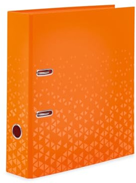 HERMA Ordner A4 Farbe Orange Set, 5 Stück, 7 cm breit, Kinder Ringordner mit Muster, einfarbiger Aktenordner mit glänzender Veredelung und Innendruck für Jungen und Mädchen