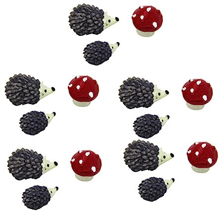 Kisangel 2 Sets Süße Harz-Ornamente Set mit Miniatur-landschaftsdekor für Igel Gartendekor 15 Stück