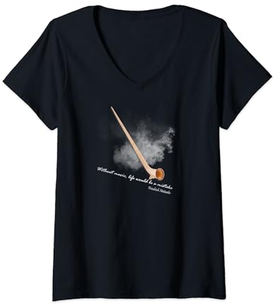 Damen Alphorn Almhorn Alpenhorn Geschenk T-Shirt mit V-Ausschnitt