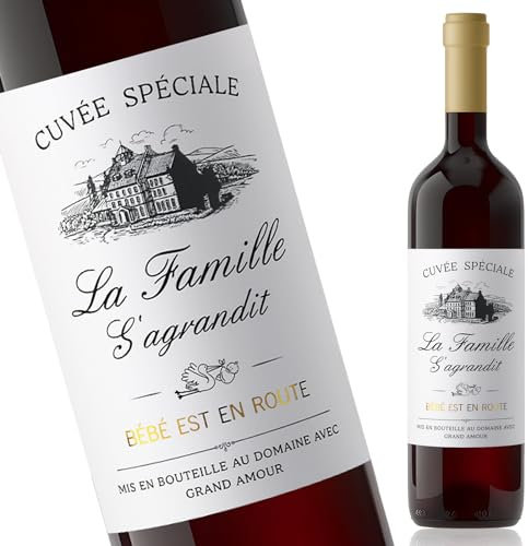 4pcs Etiquette de Vin Annonce Grossesse Etiquette de Bouteille Bébé est en Route Champagne Annonce Naissance Cadeau Surprise pour Famille Amis