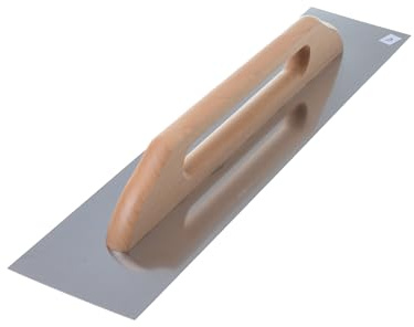 Aqbau® Schweizer Glättekelle 580x130 mm | Profi Aufziehkelle aus rostfreiem Edelstahl mit Holzgriff | Glätter zum Spachteln, Verputzen & Glätten im Trockenbau – Hergestellt in der EU