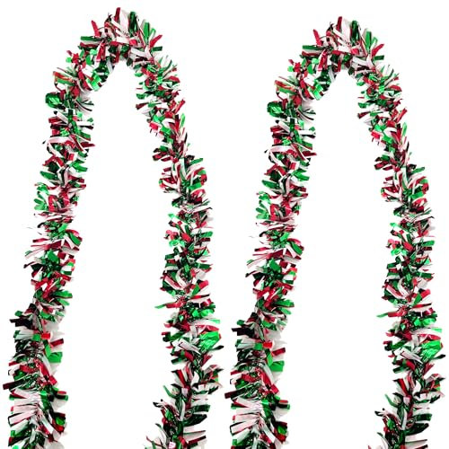 duoyif Guirnalda de Oropel Deco 4Piezas 2Metros Guirnalda Oropel Colgante, Guirnalda Espumillón, Guirnalda Metálica Brillante, Oropel Guirnalda para Navidad Fiesta Carnaval Decor (Navidad)