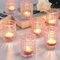 Azuritek 12pcs Tea Light Candle Holders, Pink Votive Candle Holder for Table Decor, Glass Candle Holders for Wedding Decor, Home Valentine's Day Decor and Gifts for Women