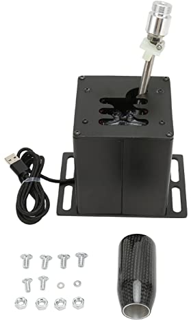 YCRGYYBD USB 6 Plus Simulator Shifter R Racing H Shifter mit Kohlefasergriff für G29 G27 G25 G920 für T300RS GT Schwarz