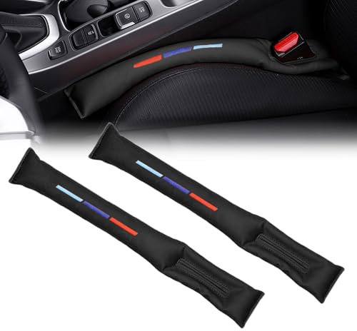 Zueyen 2 PCS Auto Seat Gap Füller Set, PU Faux Leder Auto Seat Spalt Füller, Auto Zubehör Innenraum, Universal Zubehör Soft Pad für Auto Seat (schwarz)
