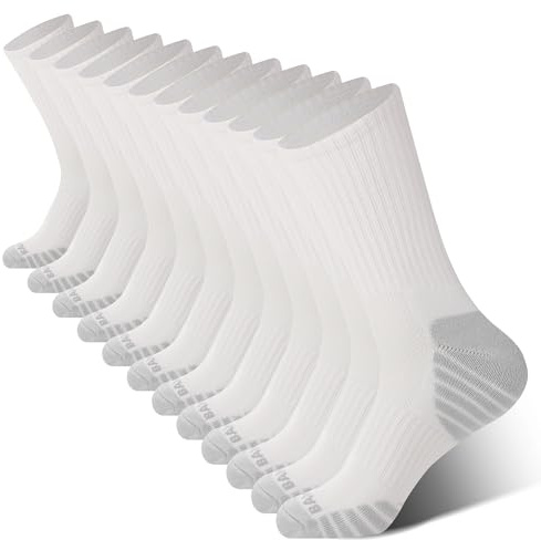 BAMBOO COOL Men's Athletic Crew Socks Moisture Wicking 6 Pack