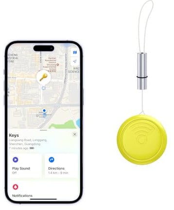 Keys Finder and Item Locator for Pets, Luggage and More, Water-Resistant, Replaceable Battery, Works with Find My (iOS Only)