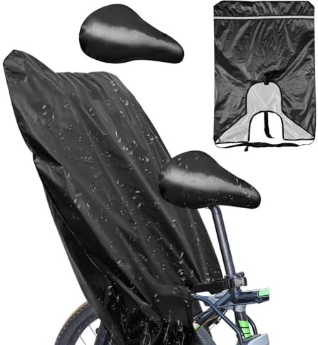 Regenschutz Fahrradsitz Kinder, 420D Oxford Fahrradsitz Hinten Regenschutz, Wasserdichte Regenschutz für Fahrradkindersitz, Schwarz Abdeckung für Kinder mit Reflekorstreifen zum Alle Sitze