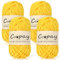 Coopay Chenille Chunky Wolle zum Häkeln Dickes Garn, 4 x 50g Dicke Wolle zum Stricken, Super Flauschig Weiches Wolle für Babydecke, Grobes Chenille-Garn für Hüte, Schals, Socken, Taschen - Goldgelb