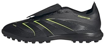 adidas Unisex Predator League Fold-Over Tongue Turf Football Boots, Core Black/Carbon/Lucid Lemon, 6 UK