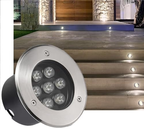 Spot Encastrable LED Exterieur, Lumière Jardin Enterré, Projecteurs Led Encastrés Extérieurs Étanches IP67, Projecteurs De Sol À LED Extérieurs AC85-265V, Lumière De Pelouse Encastrée Ronde(Yellow Lig