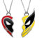 S.F.Pachira 2 Pcs Best Friends Necklace, Half Heart Friendship Necklace, Superhero Styles Necklaces, Red and Yellow Pendant Jewelry Gift for BFF Men Women Boys Girls