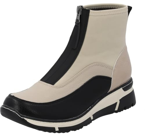 Palado Stiefeletten Damen Mucia – modische Boots - leicht gefütterte Stiefel - moderne Ankle-Boots Beige UK4,5 - EU37