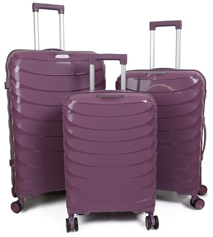 DIVCHI Luggage Sets 3 Piece Hard Shell Expandable Suitcases Lightweight Travel Trolley Suitcase With Spinner Wheels TSA Lock Telescopic Handle (Purple)