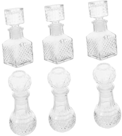 VERDANVERSE 6pcs Crystal Wine Decanter Trial Bottle Bar Butler Liquor Dispenser for Parties