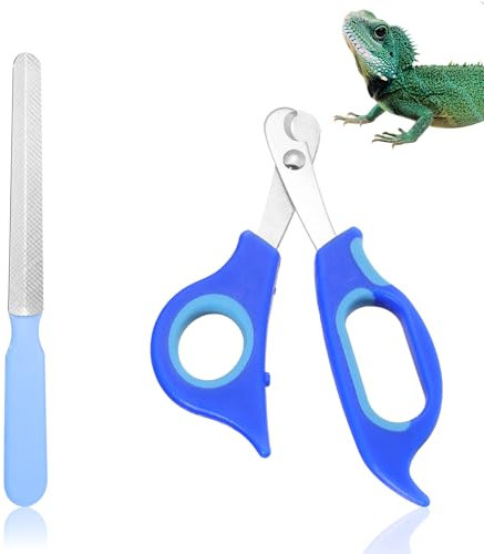 COMNICO Cat Nail Clippers and Nail File Stainless Steel Bearded Dragon NailClippers Lizard Clipper CatSupplies Professional Grooming Pet Tool for Reptile Cat Dog Clippers