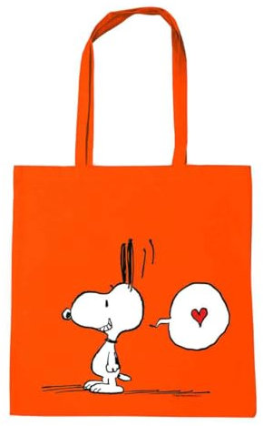 Logoshirt® Peanuts I Snoopy In Love I Baumwolltasche I orange I Lizenziertes Originaldesign