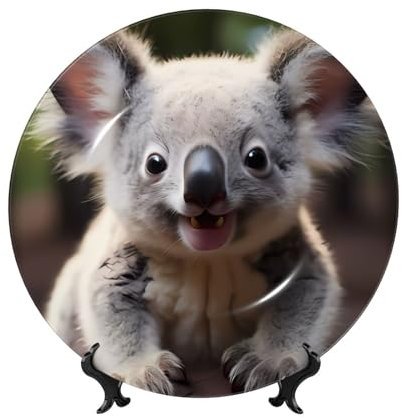 POEZJZW Assiettes décoratives en porcelaine anglaise Motif koala 15,2 cm