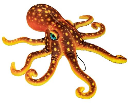 KUKUShining Oktopus Plüschtier, Kuscheliges Ausgestopftes Meerestier Realistische Meeresbewohner Tintenfisch Plüschtier Spielzeug Geschenke Für Kinder(Black)