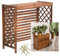 Housse de protection pour climatiseur pour unités extérieures, brise-vue en bois, étagère décorative, support de fleurs, grilles de protection pour climatiseurs et pompes à chaleur (96 x 89 x 40 cm)