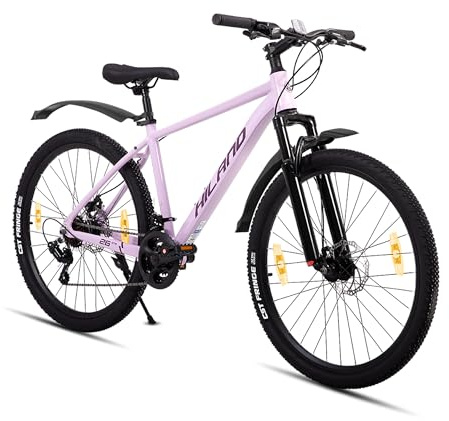 HILAND 26 Zoll Mountainbike für Frauen Männer Erwachsene, 21 Gang MTB mit Aluminiumrahmen, Doppelscheibenbremsen, Herren und Damen Mountainbike, Lila