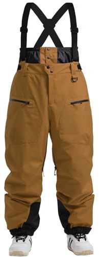 GSOU SNOW Homme Pantalon Ski Baggy 15K Imperméable Salopettes Bretelles