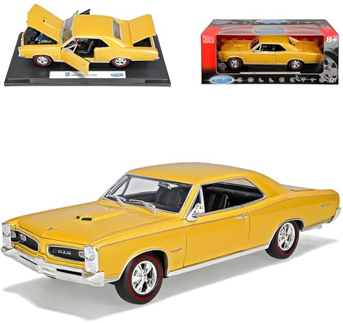 Generisch Pontiac GTO 1966 Coupe Gold Beige 1/18 Welly Modellauto Modell Auto