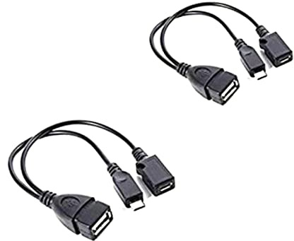 Gcroet USB Netzwerk Adapter 2PCS TV Kabel Adapter Ethernet Stick 4k Stick USB Port Terminal Otg Cable for 3 or 2nd Gen Fire Black
