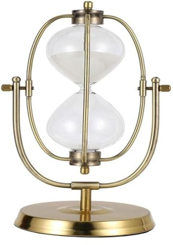 MTADSBKFP Abstrakte Kunstskulptur, Kupferfarbene Sanduhr (15/30 Minuten), 360° drehbar, for Büro und Arbeitszimmer(30Minute)