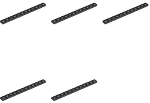 LEGO Plate 1 x 12, Part 60479 (Black, 5, count)