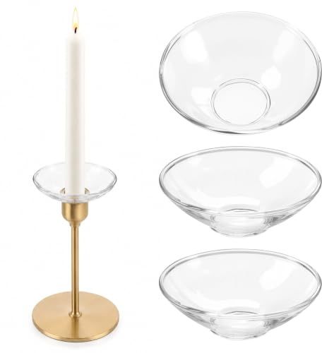 3 Stück Tropfschutz Kerze, Tropfenfänger Kerzen Tropfschutz Kommunionkerze Kerzenhalter für Flaschen Glas Kerzenhalter Kerzenringe für Stabkerzen Kommunion Hochzeit Wohnzimmer Weihnachten Kerzenstände