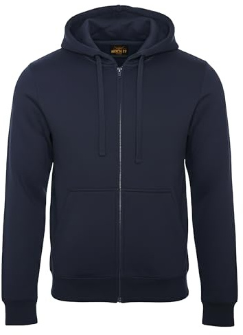 ROCK-IT Apparel I Giacca con Cappuccio da Uomo con Zip I Felpa con Cappuccio di Ottima qualità Molto Morbida e Robusta per Il Tempo Libero o Il Lavoro I [XS-5XL] Blu Medium