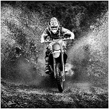 Bilderwelten Motocross Fototapete Motorrad inkl. Kleister 240x240cm - Vliestapete Made in Germany - Tapete Jugendzimmer - Wandtapete - Bildtapete T_1993