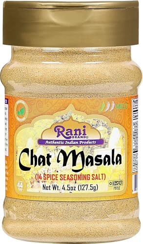 Rani Chat Masala (14 Spice Seasoning Salt) Tangy Indian Seasoning 4.5oz (127.5g) PET Jar ~ All Natural | No MSG | Vegan | No Colors | Gluten Friendly | NON-GMO | Kosher | Indian Origin