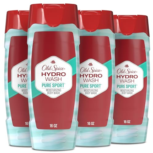 Old Spice Hydro Body Wash for Men, Pure Sport Plus Scent, Hardest Working Collection, 16.0 oz (Pack of 4)