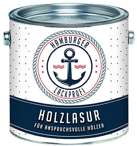 Universale Holzlasur AUSSEN Teak Seidenmatt & Innen besonders atmungsaktiv & UV beständig // Hamburger Lack-Profi (10 L)
