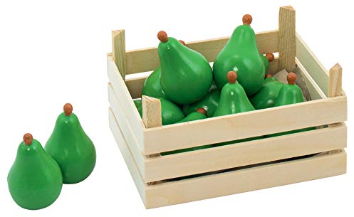 Obst aus Holz Birnen in Obstkiste goki Kaufmannsladen Marktstand mit Palandi® Sticker