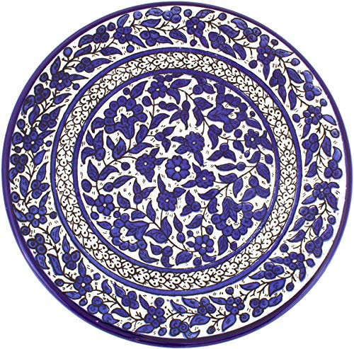 Armenian Ceramics Piatto decorato con fiori blu, 27 cm
